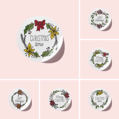 24 Pack Christmas Stickers: 5cm Perfect for Gift Packaging & Wrapping - image 1 of 4