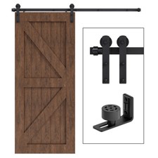 CCJH 4FT-20FT Sliding Barn Door Hardware Track Kit for 1/2 Door,Heavy Duty