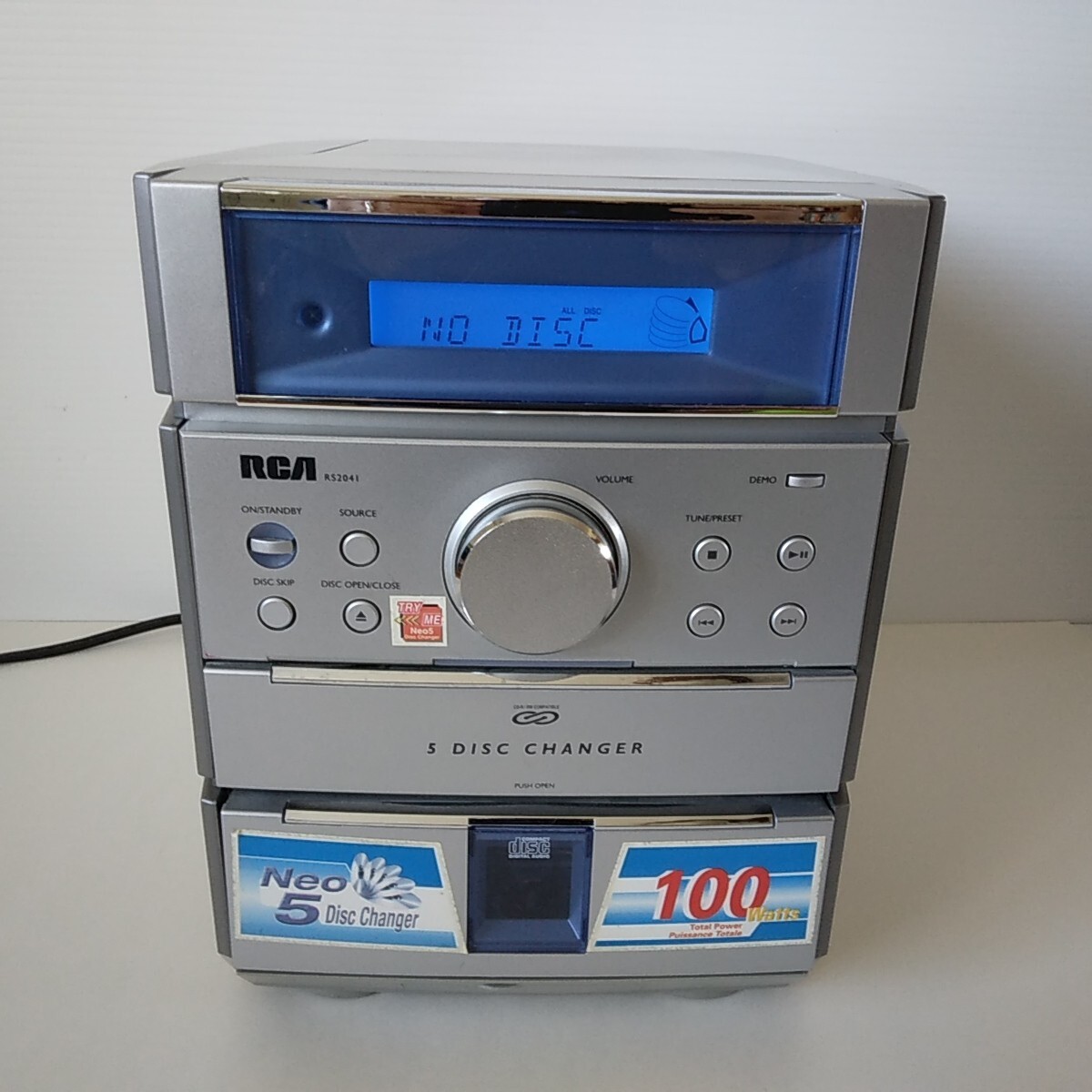 RCA RS2041 Compact Stereo System-5 CD Changer-Aux In-Main Unit Only-Tested/Works