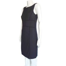Ann Taylor Sexy Elegant Black Bodycon Dress Eyelet Accents Sleeveless sz 4 3656