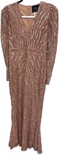Mac Duggal Formal Gown Women’s Size 8 Rose Gold Beaded Sequins Beautiful