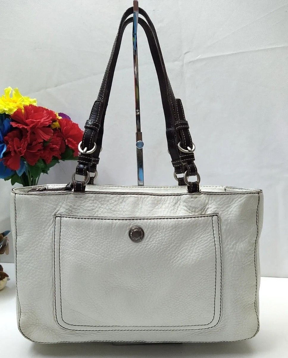 Coach Chelsea White Pebbled Leather Top Handle Satchel Shoulder