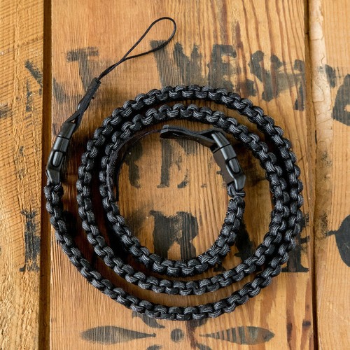 Cinturino per fotocamera intrecciato nero mimetico di apmots - reflex a spalla Paracord - Foto 3 di 7