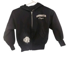 Hanes "Carrillo Cougars" Sz Youth S Hoodie, Zip Front, Pockets, Black