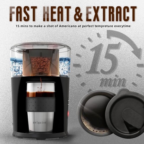 Portable 12V Car Coffee Maker Camping Travel Ground Coffee Machine Auto Shut Off - 第 5/9 張圖片