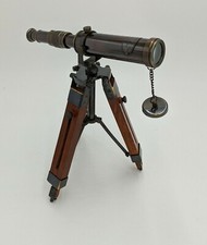 Antique Solid Brass Decorative Telescope Stand Wooden stylish Tripod Stand New
