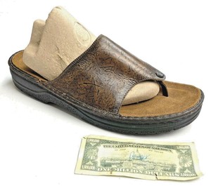 Naot Thong Slide Sandals Brown Leather Removable Cork Footbed Men's 14/47 $169 | eBay