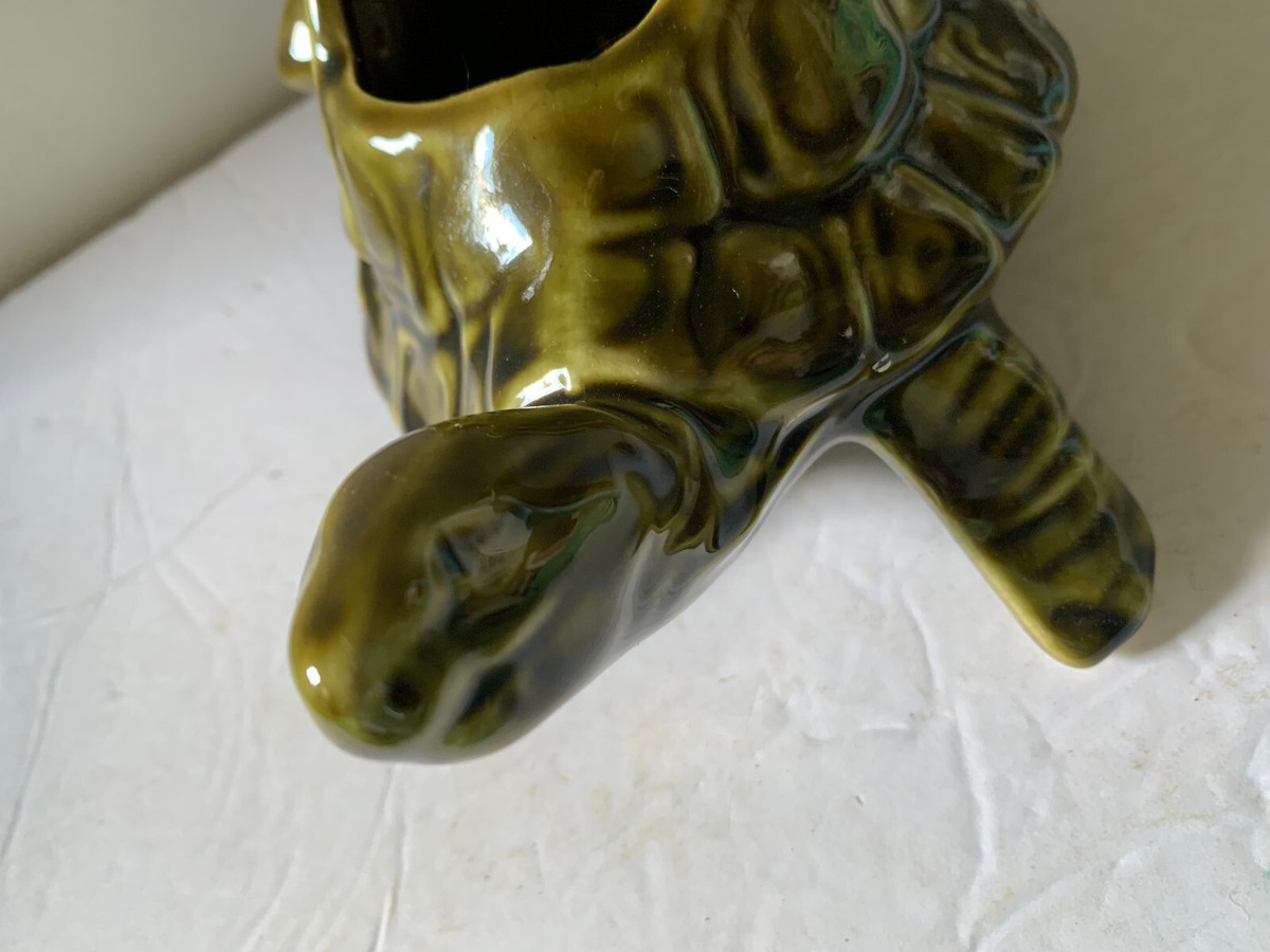 Vintage 1950's McCoy Turtle Tortoise 551 Planter Water Lilies