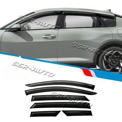 For Kia K4 Sedan 2025 2026 Black Car Window Visor Vent Sun Rain Guard 6pcs