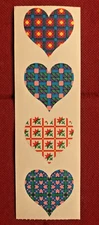 Mrs Grossman's QUILTED HEARTS Patched Sticker Strip Valentine's Day