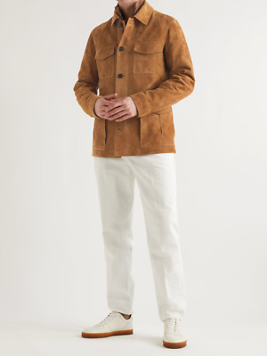 Brown Field Leather Jacket for Men Pure Suede Custom Made Size S M L XXL 3XL
