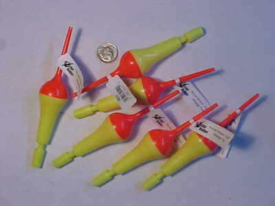 6 New Tackle 2000 Rocket Bobbers 4 3/4'' orange yellow fishing bobber fishing ice