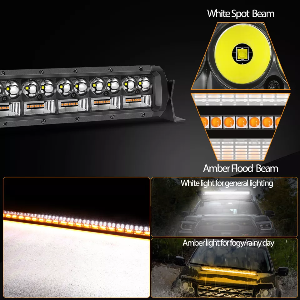 Kit de cableado 42" 40" pulgadas barra de luz LED doble fila punto inundación combo techo todoterreno 44" Foto 3 de 4