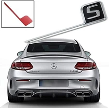 NWE Silver Black S Badge Emblem Sticker For Mercedes AMG C63S E63S G63S