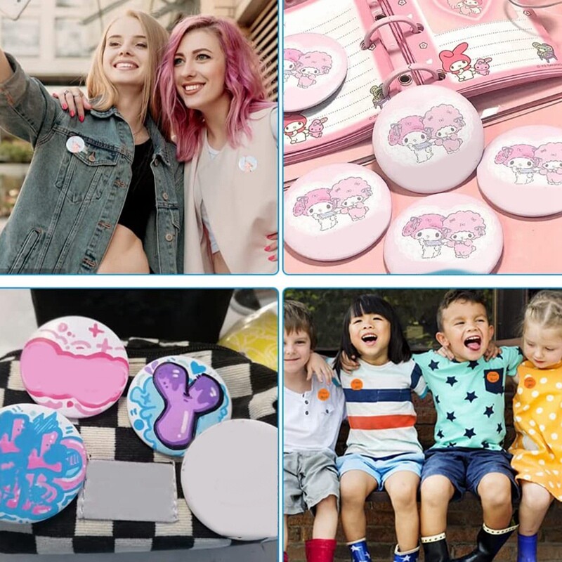 2Xh Back Button Pin Making Kit Metal Badge Parts for Button Making