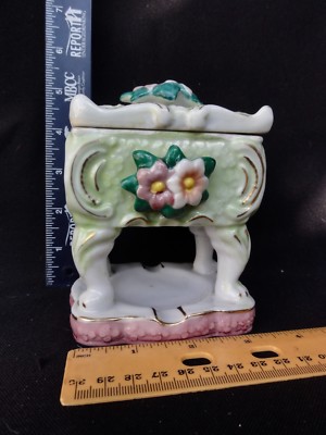 Vintage - Covered Cigarette Box With Ashtray Underneath - Made In Japan