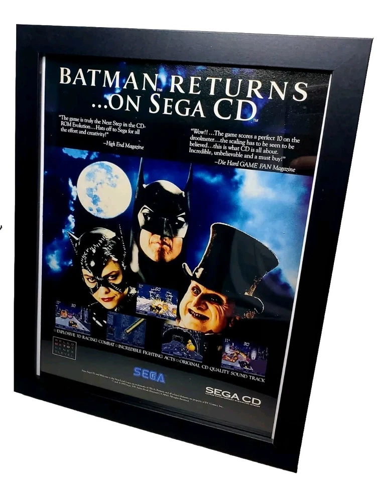 世嘉 Visions 蝙蝠侠归来世嘉 CD 带框杂志广告 (1993) 基顿·德维托 — 第 2/4 张图片