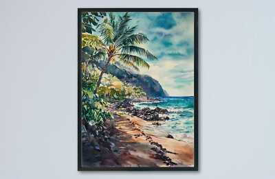 Maui Aquarell Poster Maui Reise Druck Maui Wandbild Hawaii Insel Gemälde
