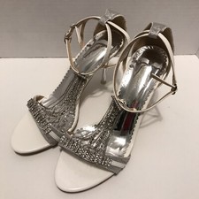 Baoyafang White, Silver  Crystal Shoes US Size 9 Wedding, Prom, Spring Dance