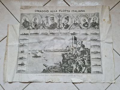 BOMBING and CAPTURE of TRIPOLI vintage poster