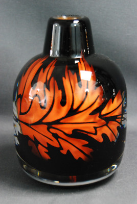 GLAS  schwere VASE  original ORREFORS  Graalglas  JAN JOHANSSON