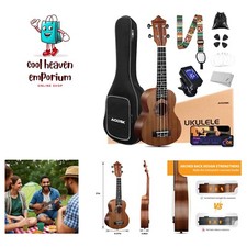 Polished Sapele Soprano Ukulele 21 Inch - Ideal Gift for Music Lovers