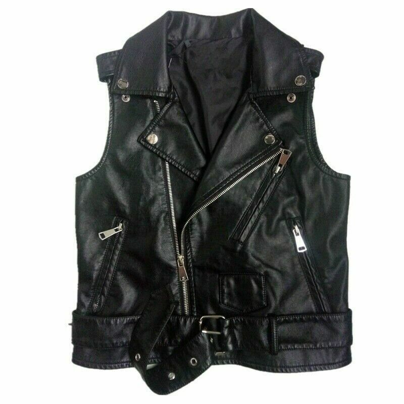 Women Faux Leather Waistcoat Coat Gilet Biker Sleeveless Women Faux Leather Waistcoat Coat Gilet Biker Sleeveless
