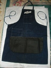 Vintage Car Brite Dark Blue Denim Tool Apron Pockets Canvas Apron For Men Women