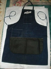 Vintage Car Brite Dark Blue Denim Tool Apron Pockets Canvas Apron For Men Women 