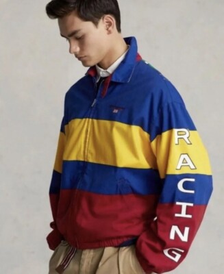 NWT Polo Ralph Lauren Cycle Print Racing Jacket Stadium