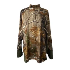 Men's XL Shirt Habit Realtree Green Camouflage Scent Factor Long Sleeve