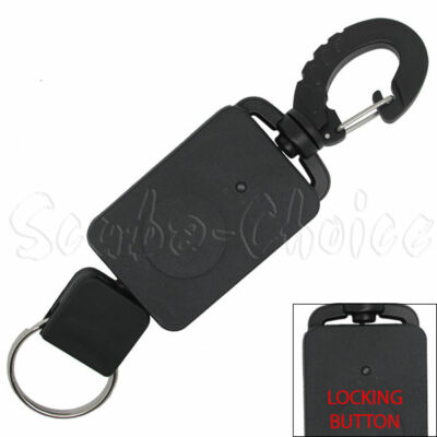 Scuba Diving Rebounding Style Compact Locking Retractor, Extends up to 18''