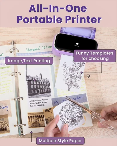 Phomemo M03 Purple Notes Printer Bluetooth Portable Photo Mini Printer Wireless - Picture 4 of 9