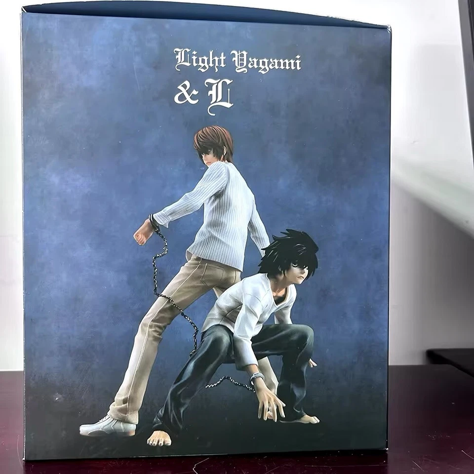 Action Figure Death Note Anime L + Light Yagami 24cm Kira Manga Statua Collezion - Immagine 2 di 4