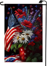 Patriotic 4th of July Garden Flag 12x18 Inch Double Sided for multicolor B