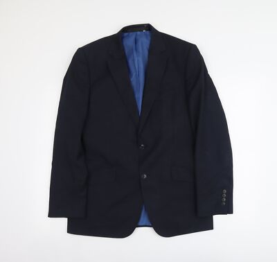 Marks and Spencer Herren Anzugjacke Blau Wollmischung Größe M Reg