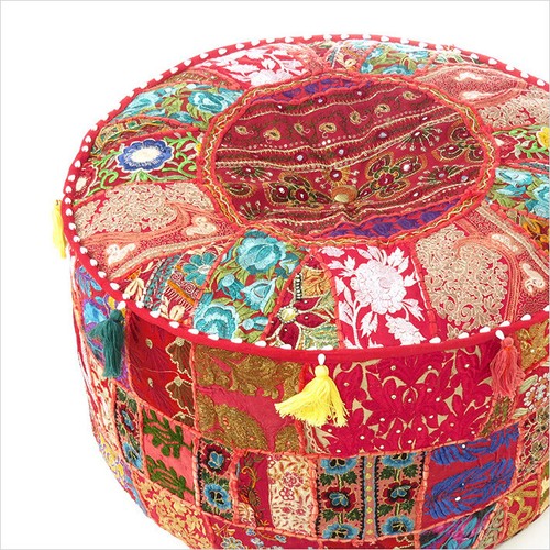 Indian Bohemian Decorative Pillow Ottoman Pouf Cover Vintage Cushion Cover US - Picture 14 of 25