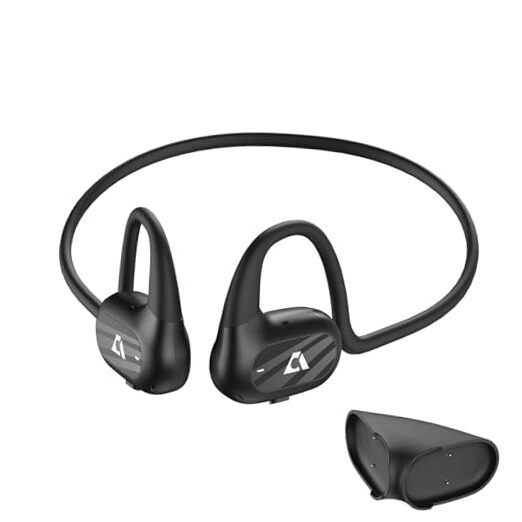 Open Ear Wireless Bluetooth 5.2 Headphone for Running, IPX4 Black