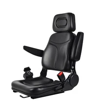 Universal Tractor Seat, Adjustable Lawn Forklift Seat with 180 Degree Backres...