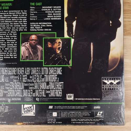 Alien 3 Laserdisc LD Movie Special Widescreen Edition Sigourney Weaver Sealed - Picture 9 of 10