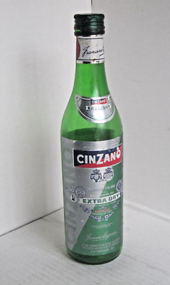Vintage EMPTY Bottle Franccesco CINZANO Extra Dry Vermouth TORINO ITALY w/ CAP