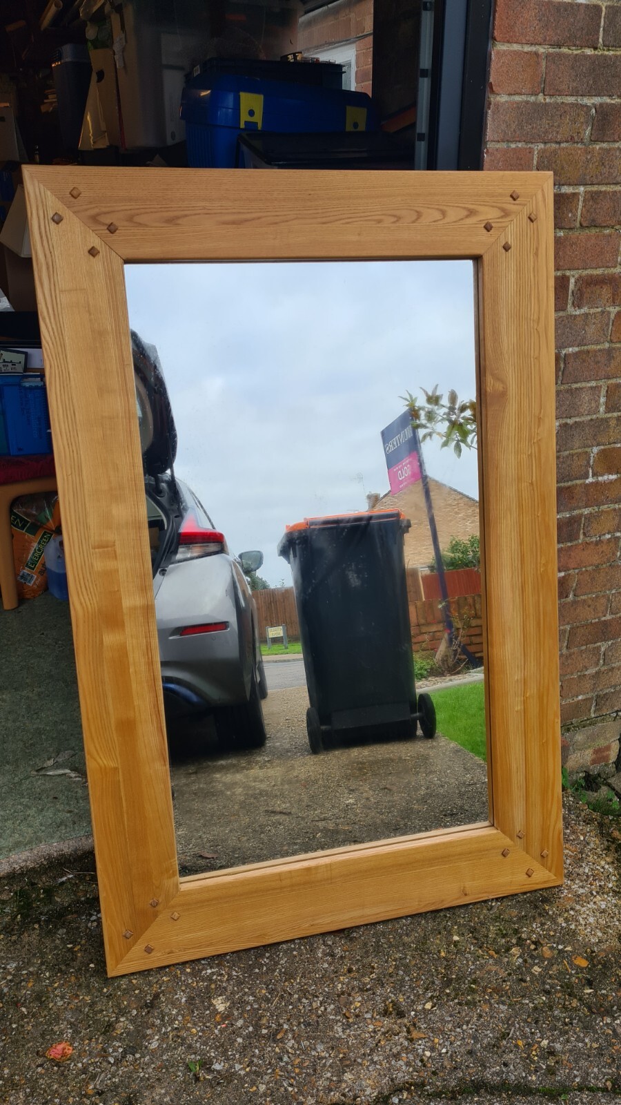 Very Large Oak Mirror 135cm By 91cm eBay