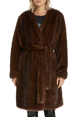 frame faux fur coat