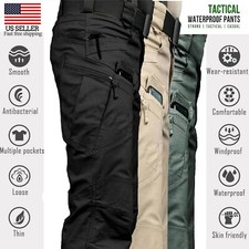 Mens Tactical Cargo Pants Work Combat Pants Outdoor Hiking Waterproof Trousers