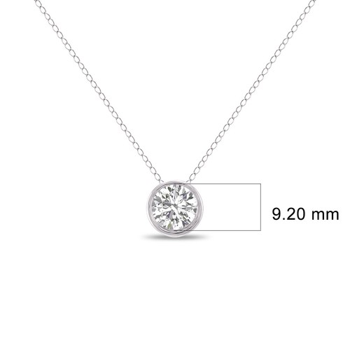 Collar con bisel de diamantes cultivados en laboratorio de corte redondo de oro blanco y amarillo de 14 K 0,25-3 CTTW - Imagen 68 de 72