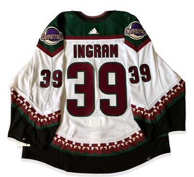 CONNOR INGRAM ARIZONA COYOTES MIC ADIDAS JERSEY 58G TEAM ISSUED