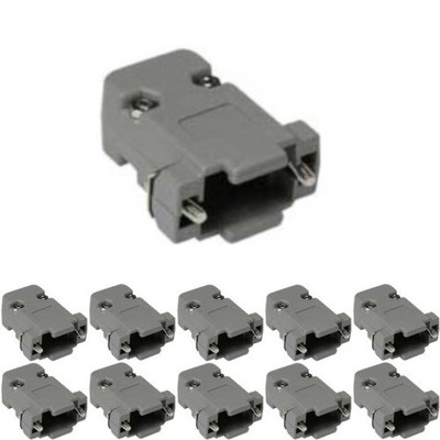 Lot10 D-Sub DB9pin cable/cord/wire Plastic Hood/Cover/Housing/Shell+screws$SHd