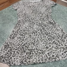 Old Navy Womens M Tshirt Dress Leopard Animal Print Short Sleeve 100% Cotton EUC