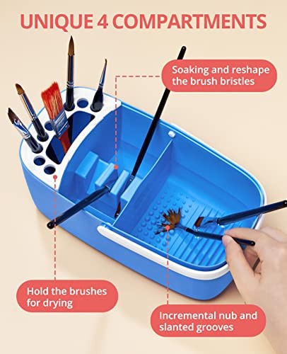 Paint Brush Cleaner - Paint Brush Holder with Palette and Handle,Rinser for - Picture 2 of 6