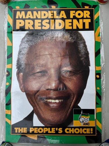 1994 Nelson Mandela For President Poster "The People's Choice" ANC South Africa